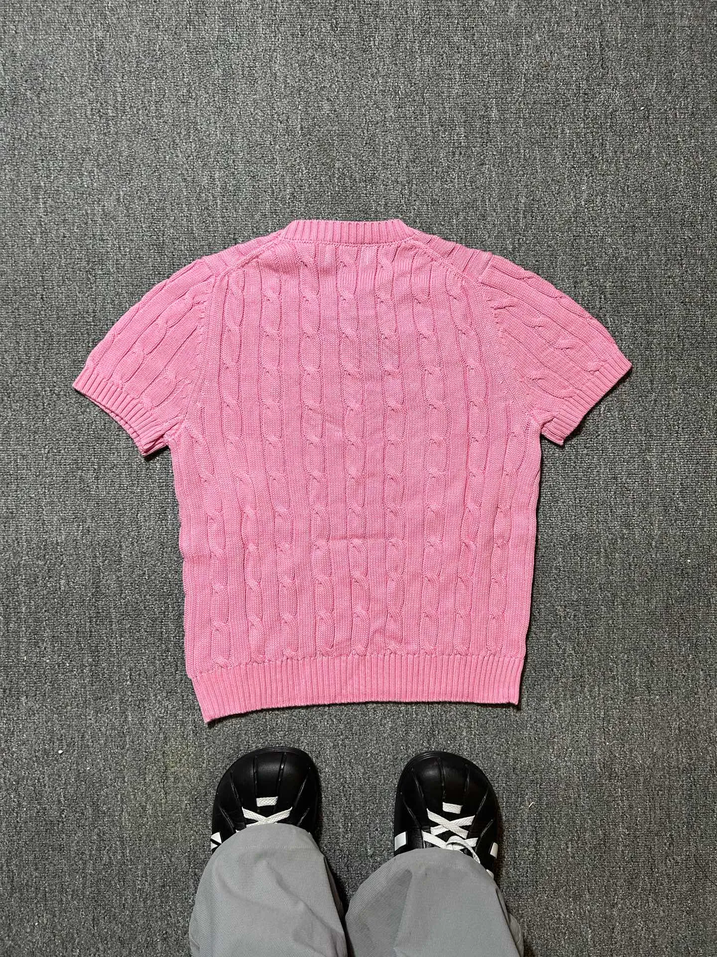 P160 Polo Ralph Lauren SS23 solid color logo embroidered sweater, official website logo on the collar. Scan the QR code to enter the official website and compare the quality at will. Size: XS-L